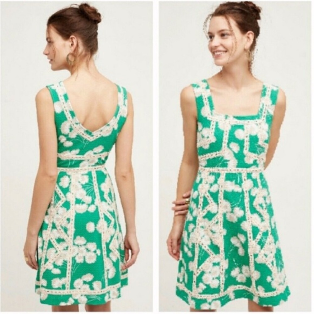 NWT Anthropologie Maeve Emma Green Dress size 10